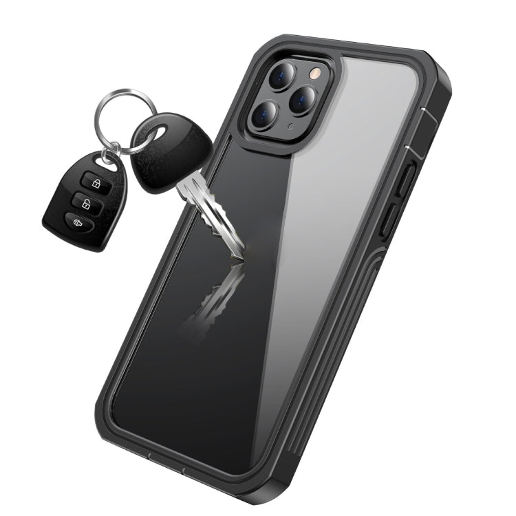 For iPhone 12 mini Waterproof Dustproof Shockproof Transparent Acrylic Protective Case (Black)