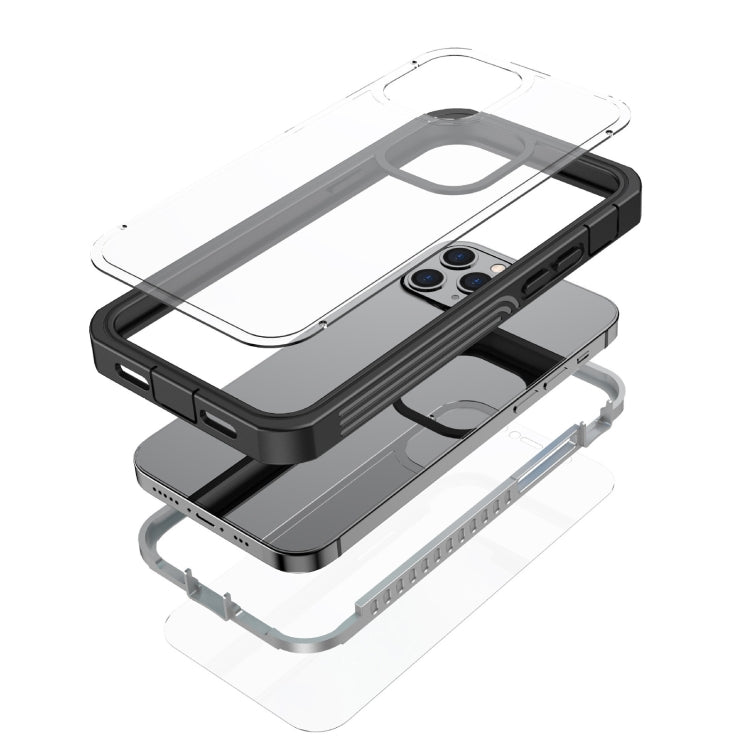 For iPhone 12 mini Waterproof Dustproof Shockproof Transparent Acrylic Protective Case (Black)