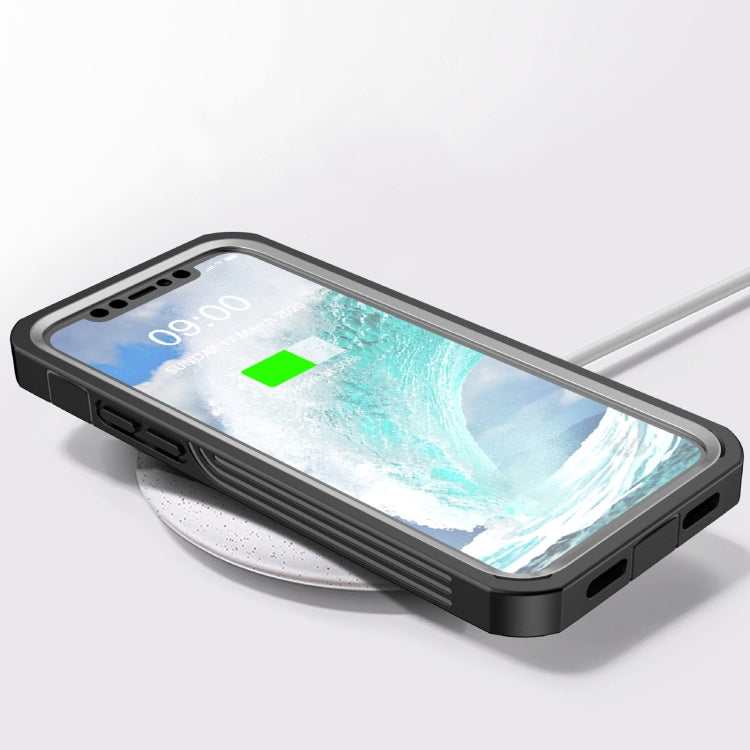 For iPhone 12 mini Waterproof Dustproof Shockproof Transparent Acrylic Protective Case (Black)
