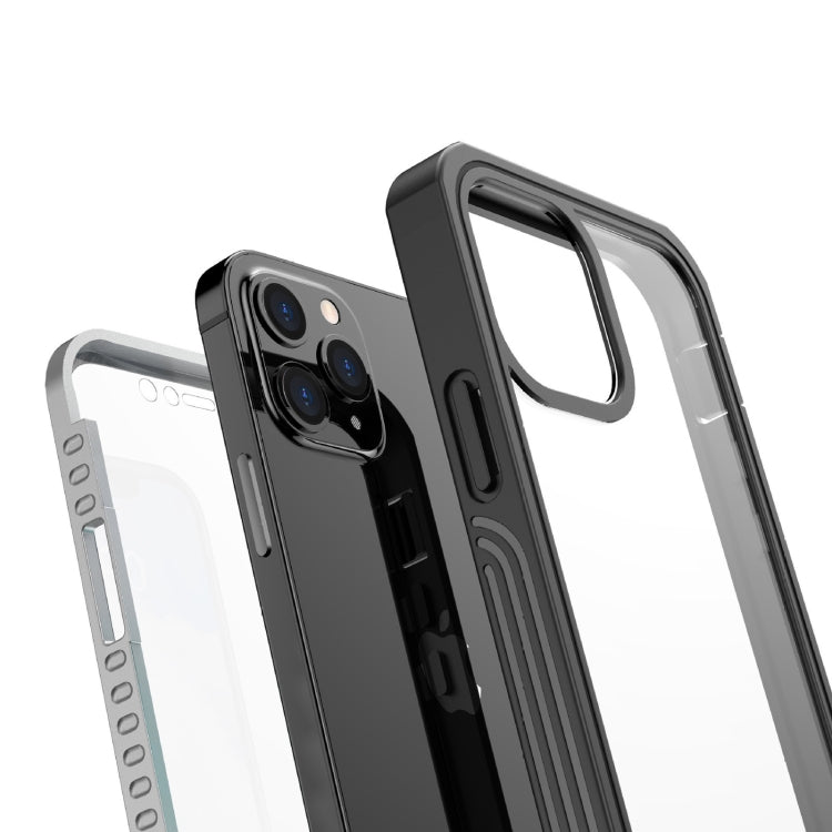 For iPhone 12 mini Waterproof Dustproof Shockproof Transparent Acrylic Protective Case (Black)