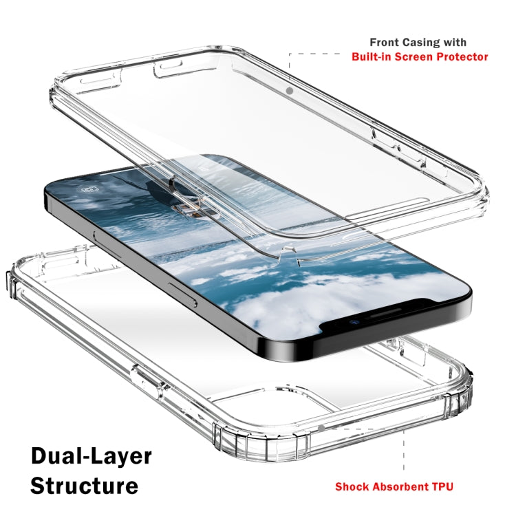 For iPhone 12 / 12 Pro Front and Back Transparent Four-corner Three-proof Case(Transparent)