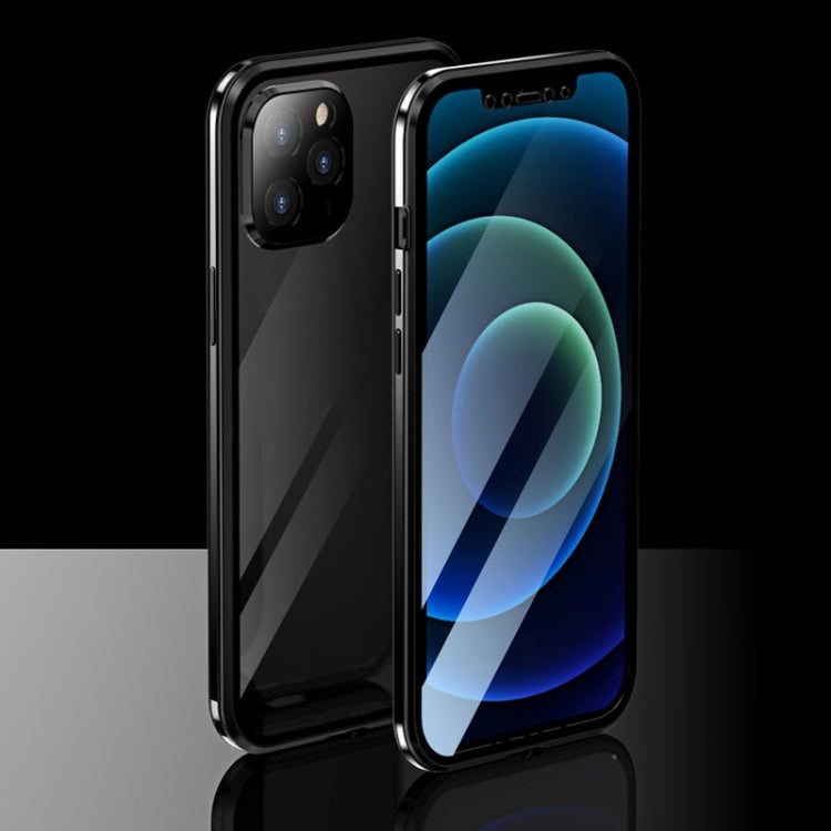 For iPhone 12 Pro Electroplating Frame Double Sides Tempered Glass Magnetic Adsorption Case