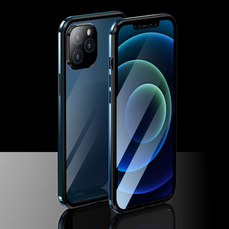 For iPhone 12 Pro Electroplating Frame Double Sides Tempered Glass Magnetic Adsorption Case
