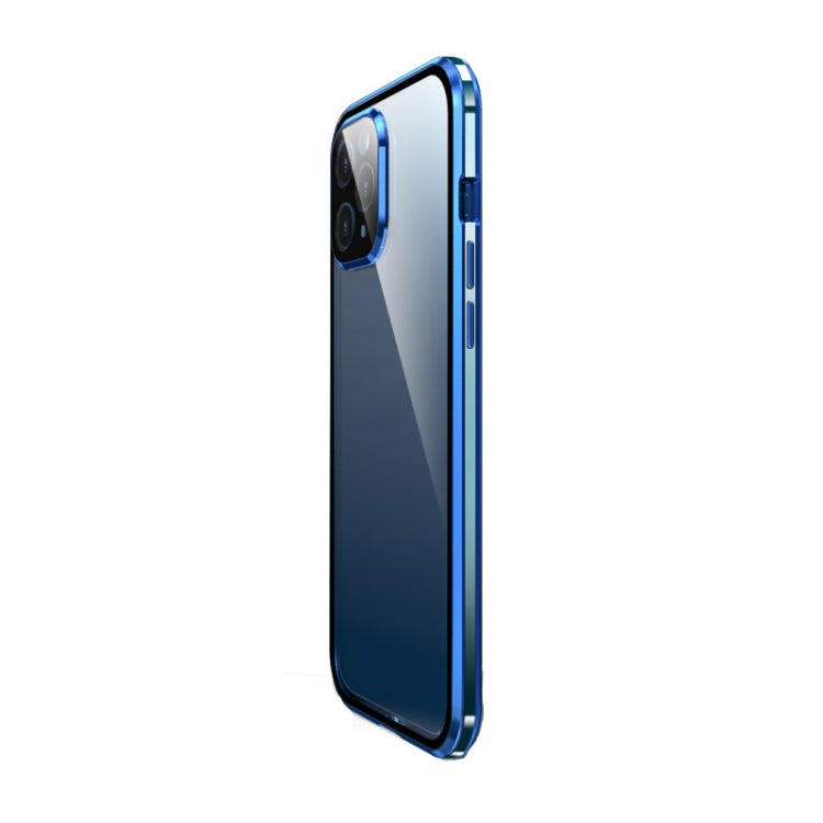 For iPhone 12 Pro Electroplating Frame Double Sides Tempered Glass Magnetic Adsorption Case