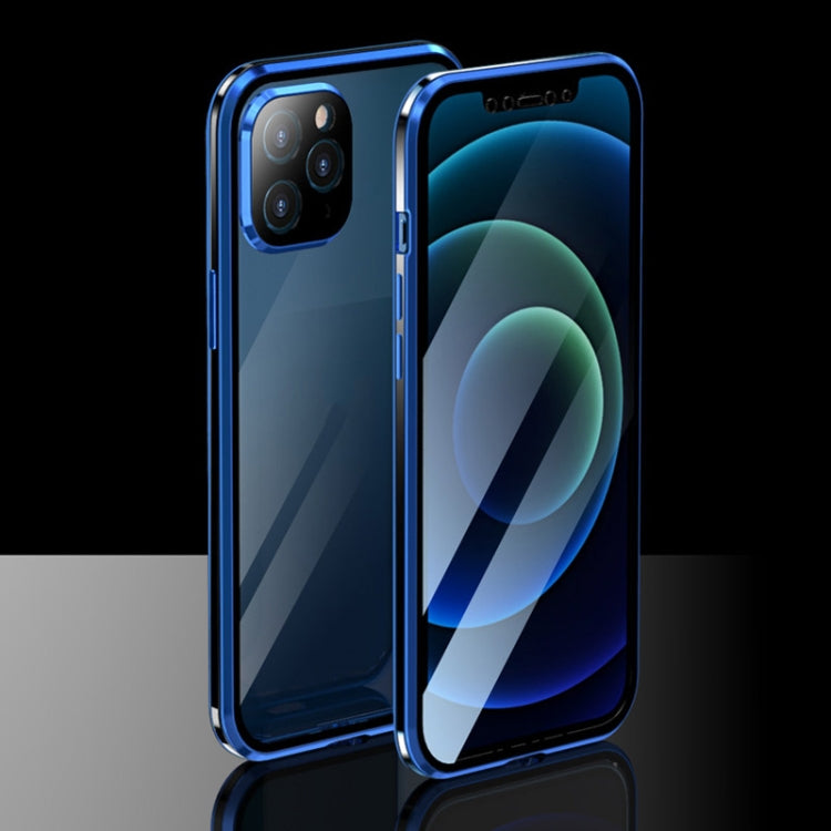 For iPhone 12 Pro Electroplating Frame Double Sides Tempered Glass Magnetic Adsorption Case