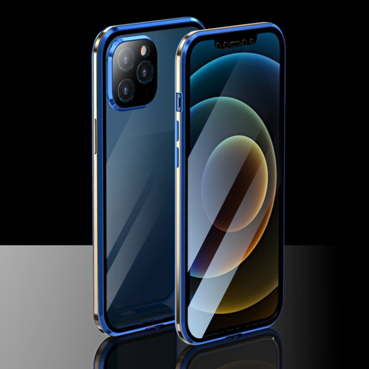 For iPhone 12 Pro Electroplating Frame Double Sides Tempered Glass Magnetic Adsorption Case
