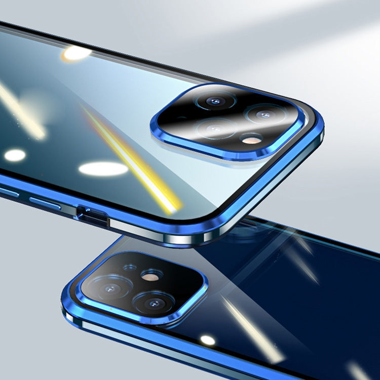 For iPhone 12 Pro Electroplating Frame Double Sides Tempered Glass Magnetic Adsorption Case