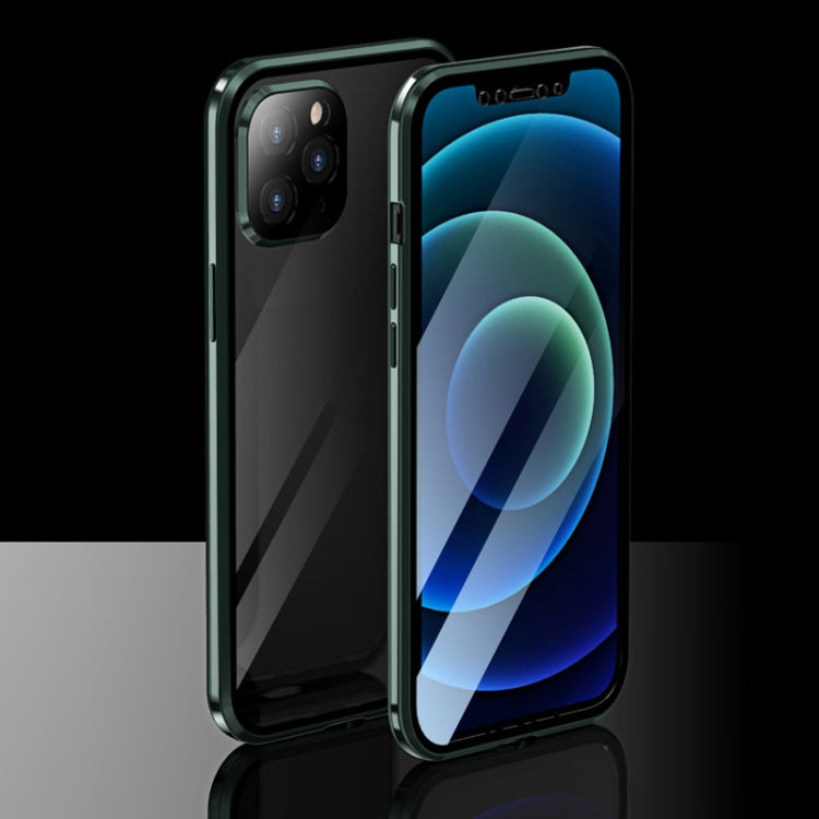 For iPhone 12 Pro Max Electroplating Frame Double Sides Tempered Glass Magnetic Adsorption Case