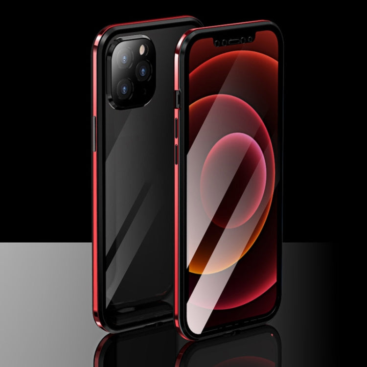 For iPhone 12 Pro Max Electroplating Frame Double Sides Tempered Glass Magnetic Adsorption Case