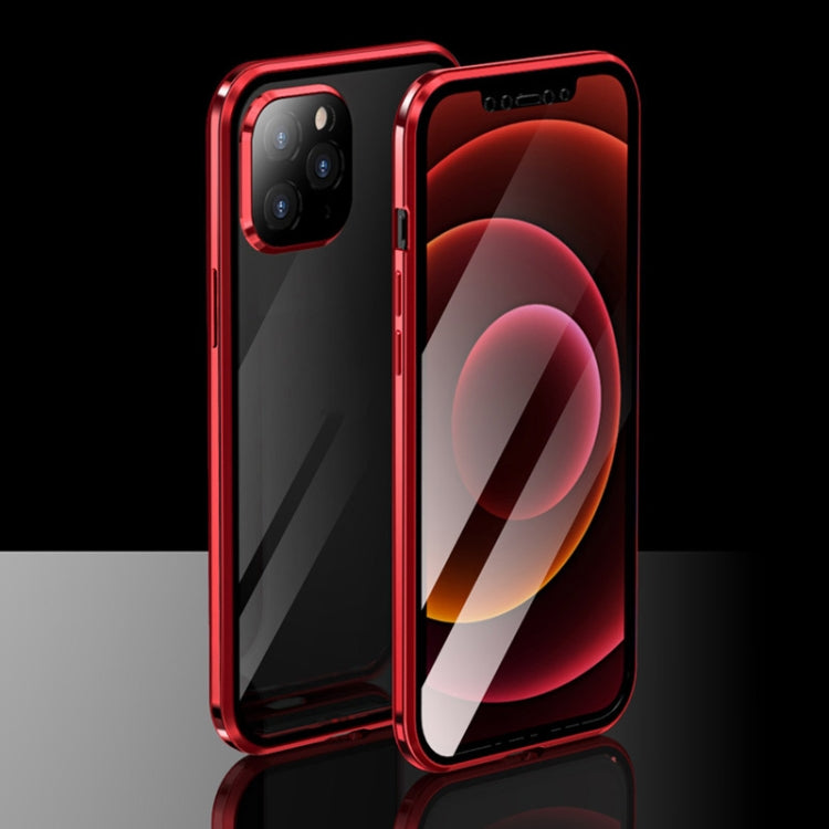 For iPhone 12 Pro Max Electroplating Frame Double Sides Tempered Glass Magnetic Adsorption Case
