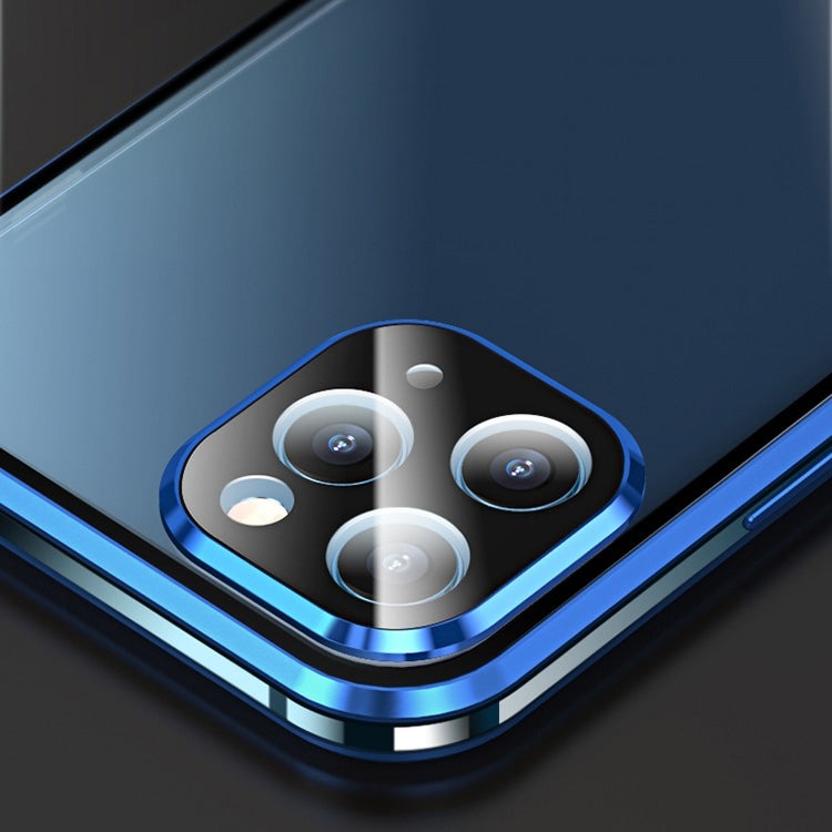 For iPhone 12 Pro Max Electroplating Frame Double Sides Tempered Glass Magnetic Adsorption Case