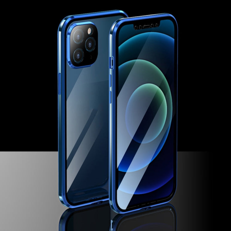 For iPhone 12 Pro Max Electroplating Frame Double Sides Tempered Glass Magnetic Adsorption Case