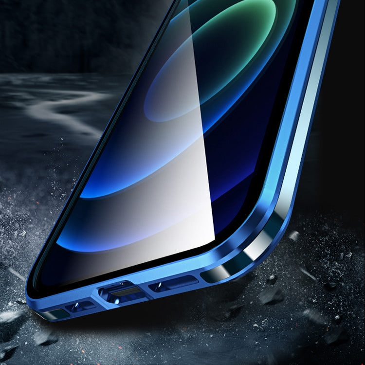 For iPhone 12 Pro Max Electroplating Frame Double Sides Tempered Glass Magnetic Adsorption Case