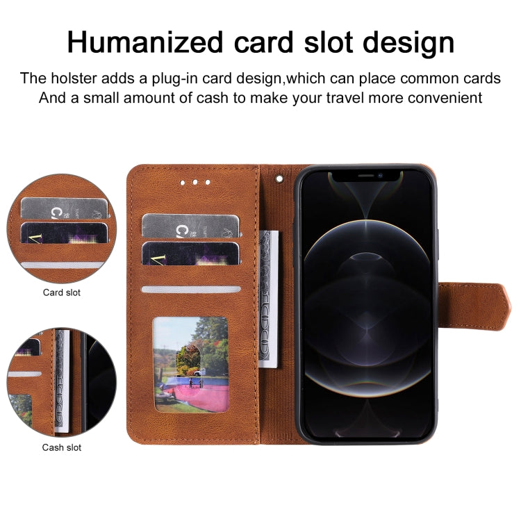For iPhone 12 mini Stitching Calf Texture Horizontal Flip Leather Case with Holder & Card Slots & Wallet