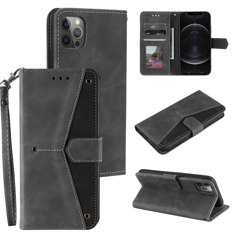 For iPhone 12 mini Stitching Calf Texture Horizontal Flip Leather Case with Holder & Card Slots & Wallet