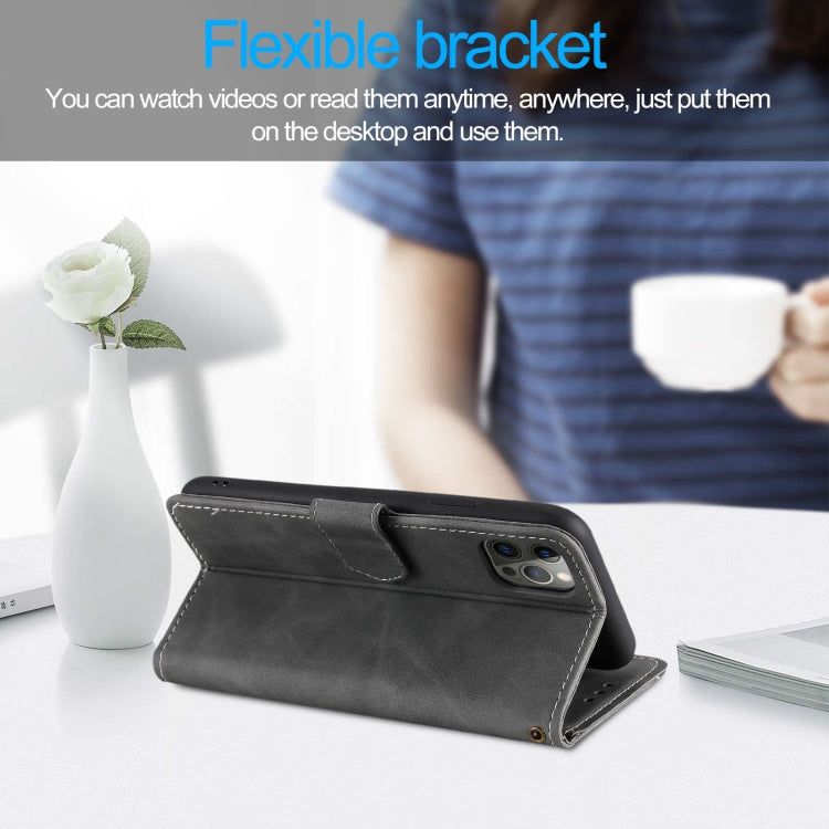 For iPhone 12 mini Stitching Calf Texture Horizontal Flip Leather Case with Holder & Card Slots & Wallet