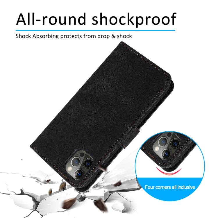 For iPhone 12 mini Stitching Calf Texture Horizontal Flip Leather Case with Holder & Card Slots & Wallet