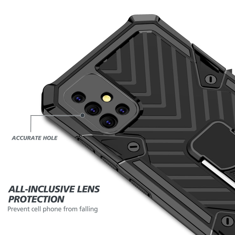 For Samsung Galaxy A51 5G Cool Armor PC + TPU Shockproof Case with 360 Degree Rotation Ring Holder
