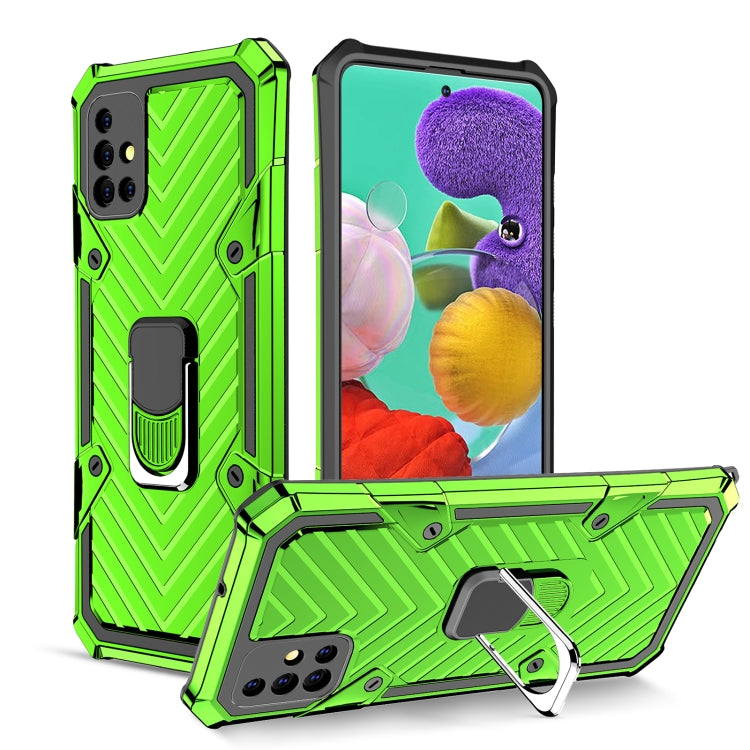 For Samsung Galaxy A51 5G Cool Armor PC + TPU Shockproof Case with 360 Degree Rotation Ring Holder