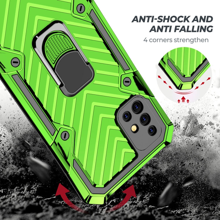 For Samsung Galaxy A51 5G Cool Armor PC + TPU Shockproof Case with 360 Degree Rotation Ring Holder