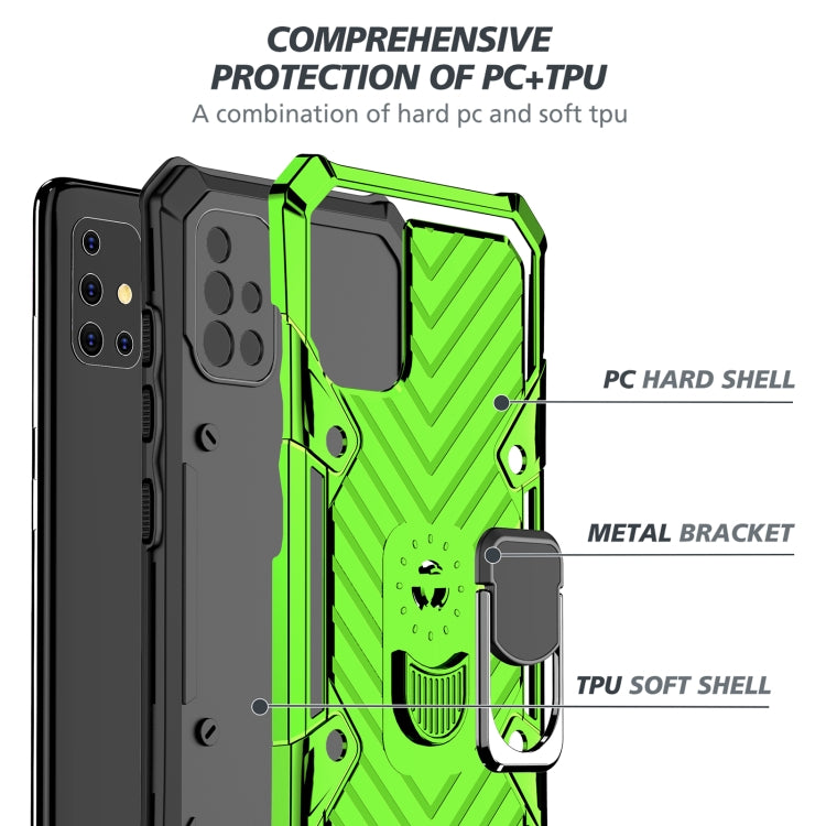 For Samsung Galaxy A51 5G Cool Armor PC + TPU Shockproof Case with 360 Degree Rotation Ring Holder