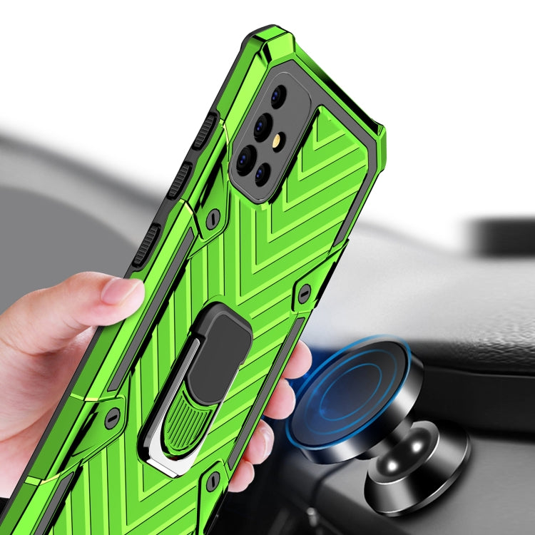 For Samsung Galaxy A51 5G Cool Armor PC + TPU Shockproof Case with 360 Degree Rotation Ring Holder