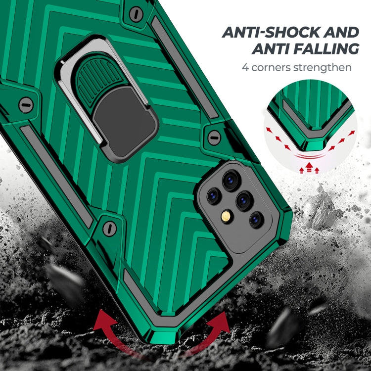 For Samsung Galaxy A51 5G Cool Armor PC + TPU Shockproof Case with 360 Degree Rotation Ring Holder