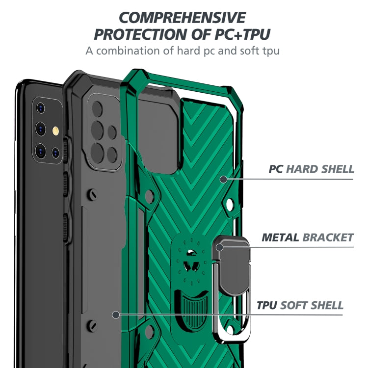 For Samsung Galaxy A51 5G Cool Armor PC + TPU Shockproof Case with 360 Degree Rotation Ring Holder