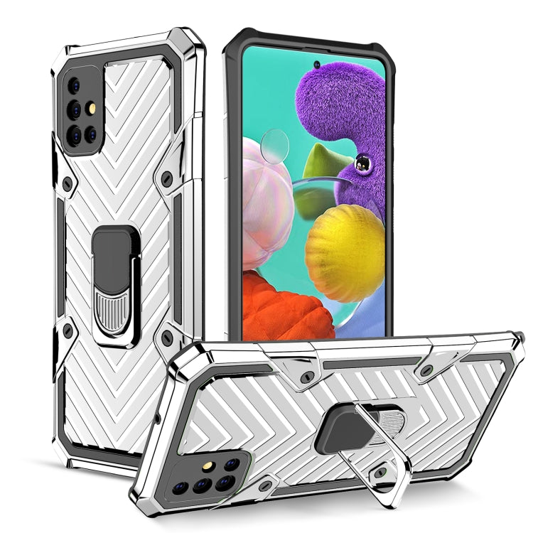 For Samsung Galaxy A51 5G Cool Armor PC + TPU Shockproof Case with 360 Degree Rotation Ring Holder