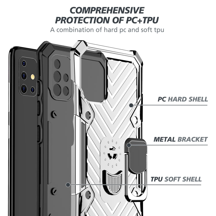 For Samsung Galaxy A51 5G Cool Armor PC + TPU Shockproof Case with 360 Degree Rotation Ring Holder