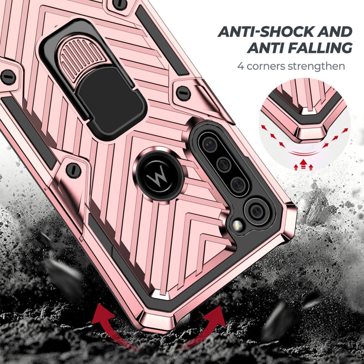 For Motorola Moto G8 Power Cool Armor PC + TPU Shockproof Case with 360 Degree Rotation Ring Holder