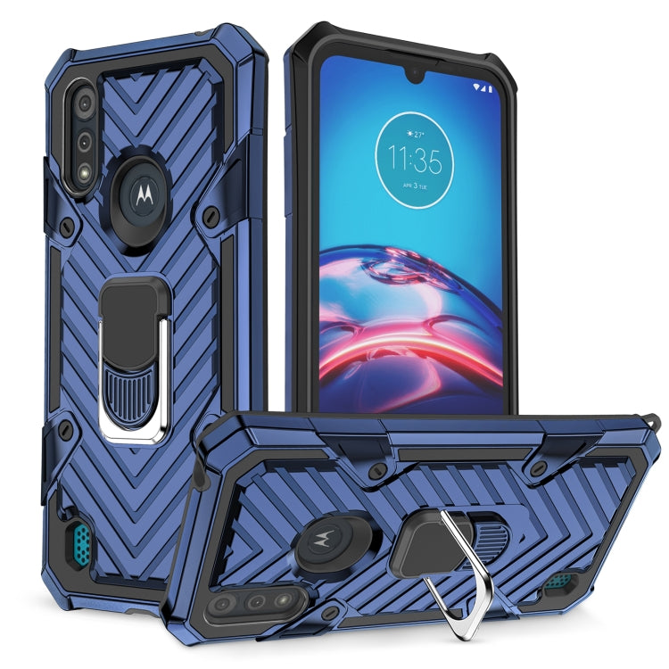 For Motorola Moto E6s (2020) Cool Armor PC + TPU Shockproof Case with 360 Degree Rotation Ring Holder