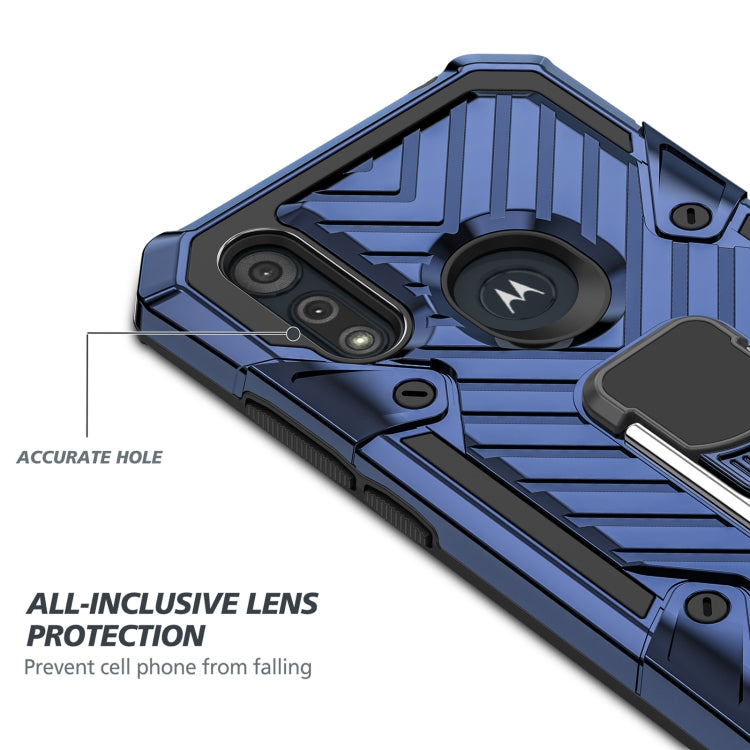 For Motorola Moto E6s (2020) Cool Armor PC + TPU Shockproof Case with 360 Degree Rotation Ring Holder