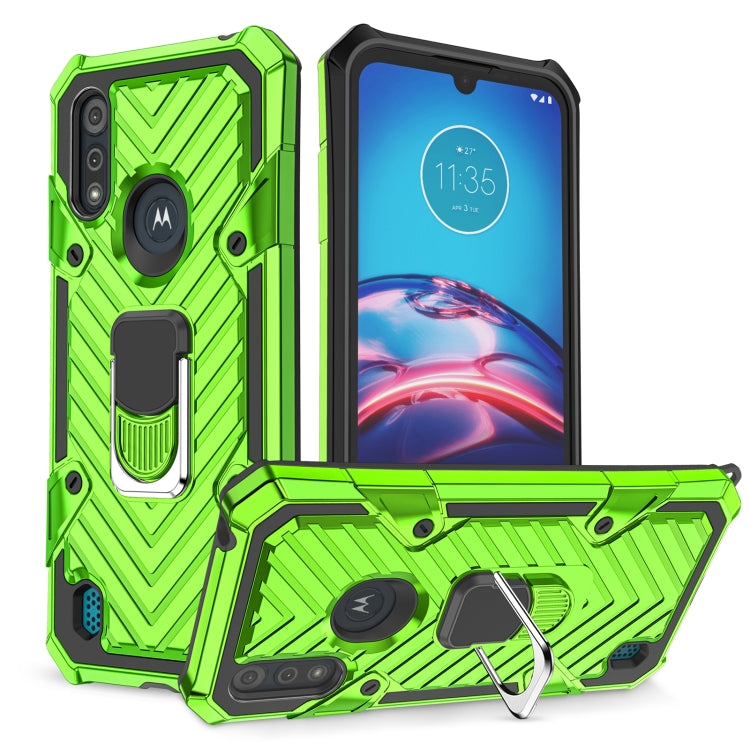 For Motorola Moto E6s (2020) Cool Armor PC + TPU Shockproof Case with 360 Degree Rotation Ring Holder