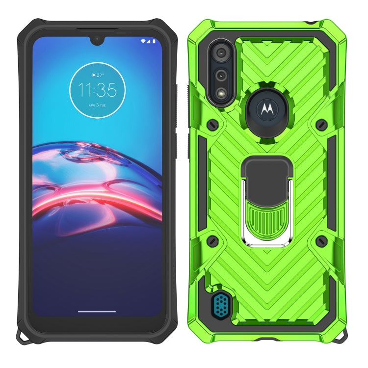 For Motorola Moto E6s (2020) Cool Armor PC + TPU Shockproof Case with 360 Degree Rotation Ring Holder