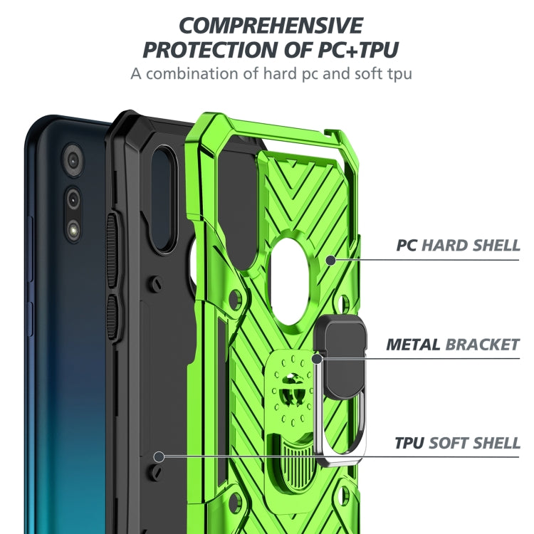 For Motorola Moto E6s (2020) Cool Armor PC + TPU Shockproof Case with 360 Degree Rotation Ring Holder