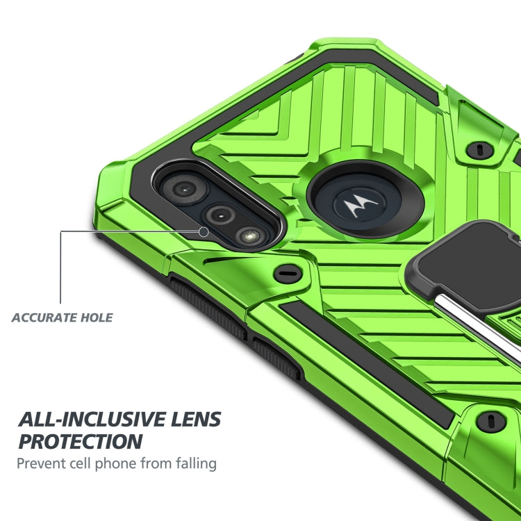 For Motorola Moto E6s (2020) Cool Armor PC + TPU Shockproof Case with 360 Degree Rotation Ring Holder
