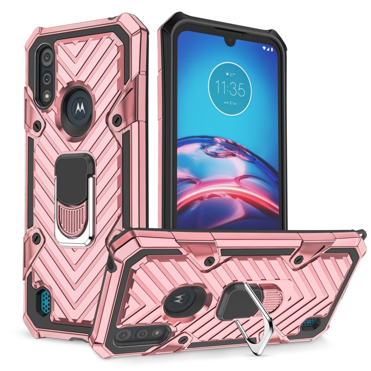For Motorola Moto E6s (2020) Cool Armor PC + TPU Shockproof Case with 360 Degree Rotation Ring Holder