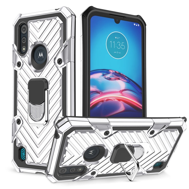 For Motorola Moto E6s (2020) Cool Armor PC + TPU Shockproof Case with 360 Degree Rotation Ring Holder