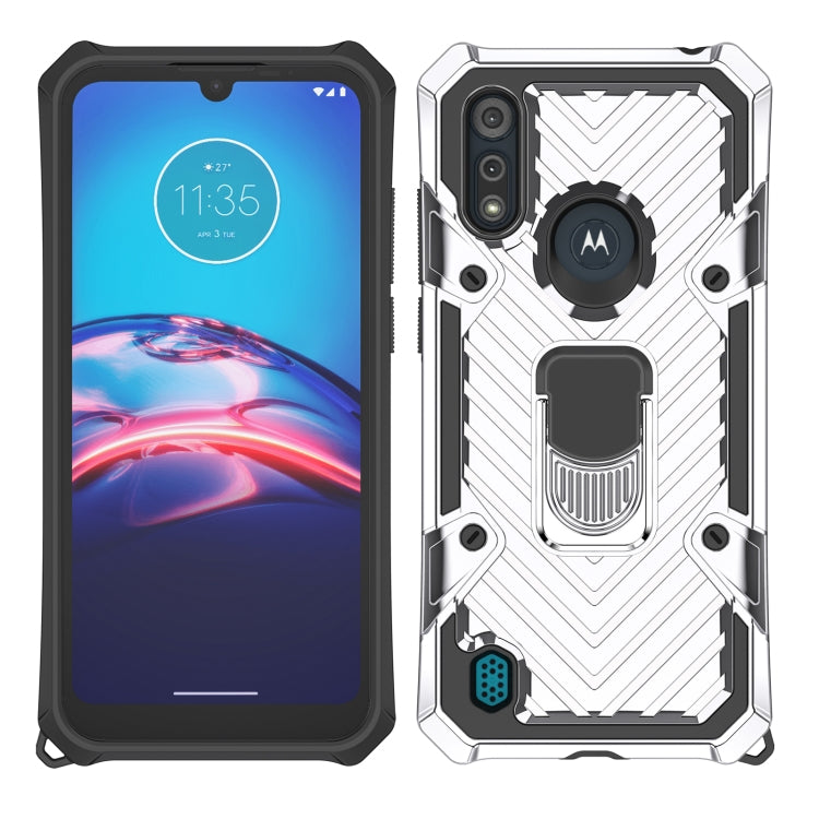 For Motorola Moto E6s (2020) Cool Armor PC + TPU Shockproof Case with 360 Degree Rotation Ring Holder