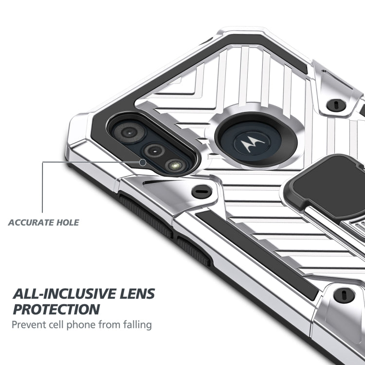 For Motorola Moto E6s (2020) Cool Armor PC + TPU Shockproof Case with 360 Degree Rotation Ring Holder