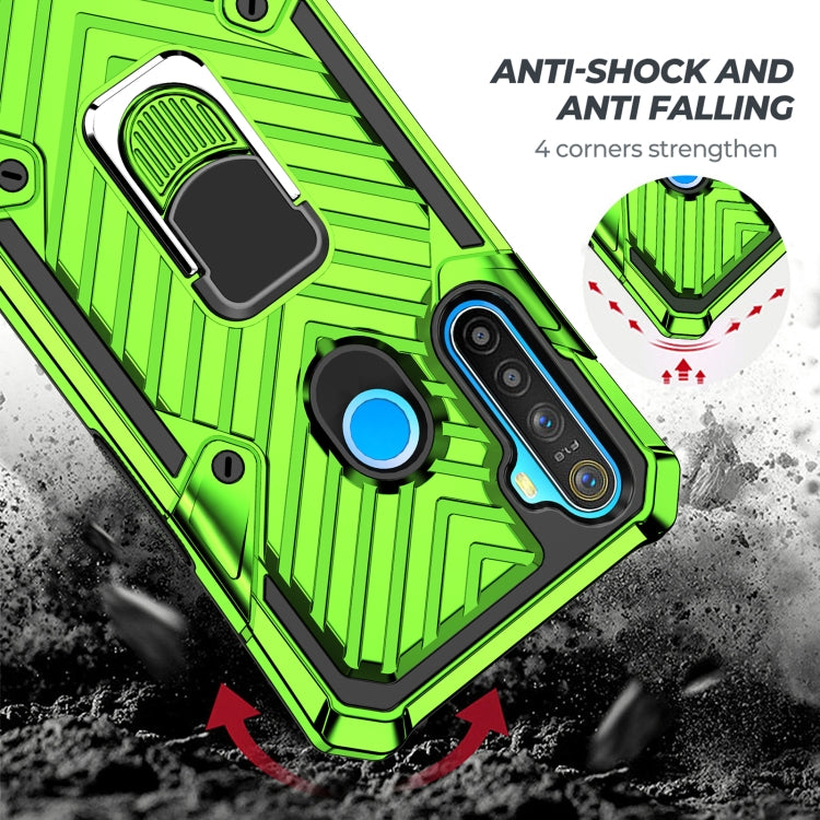 For OPPO Realme 5 Cool Armor PC + TPU Shockproof Case with 360 Degree Rotation Ring Holder