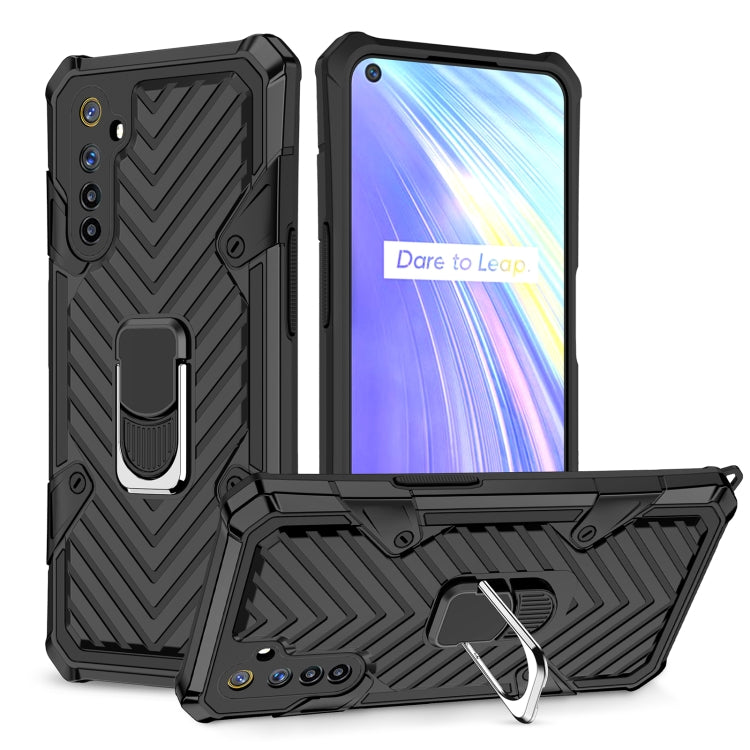 For OPPO Realme 6 Cool Armor PC + TPU Shockproof Case with 360 Degree Rotation Ring Holder