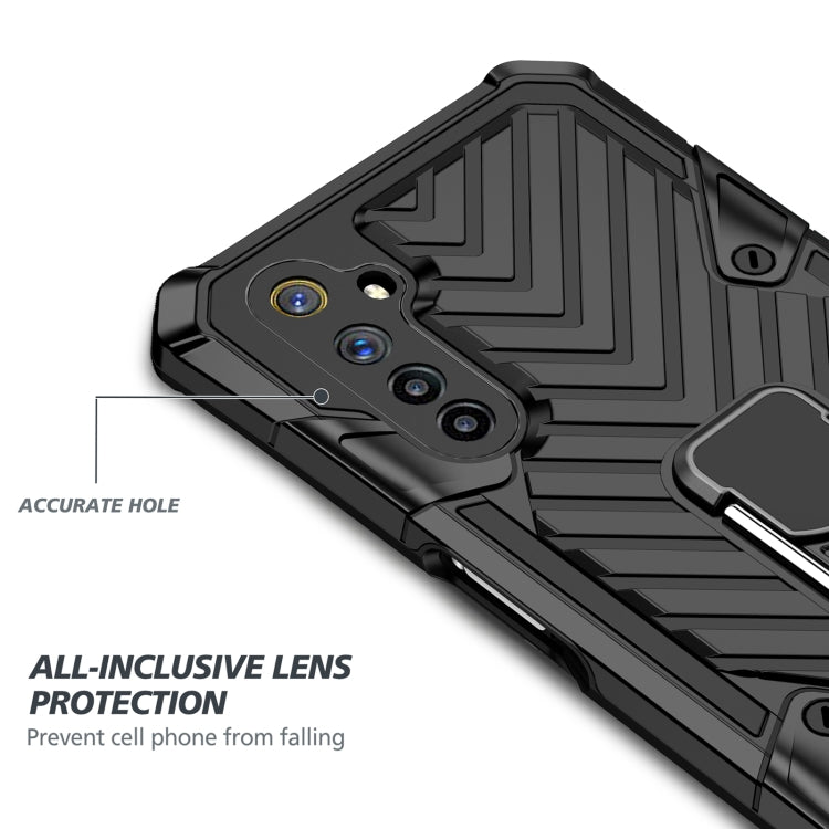 For OPPO Realme 6 Cool Armor PC + TPU Shockproof Case with 360 Degree Rotation Ring Holder