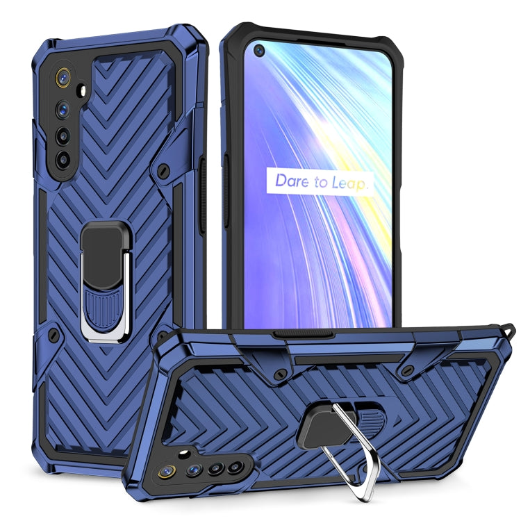 For OPPO Realme 6 Cool Armor PC + TPU Shockproof Case with 360 Degree Rotation Ring Holder