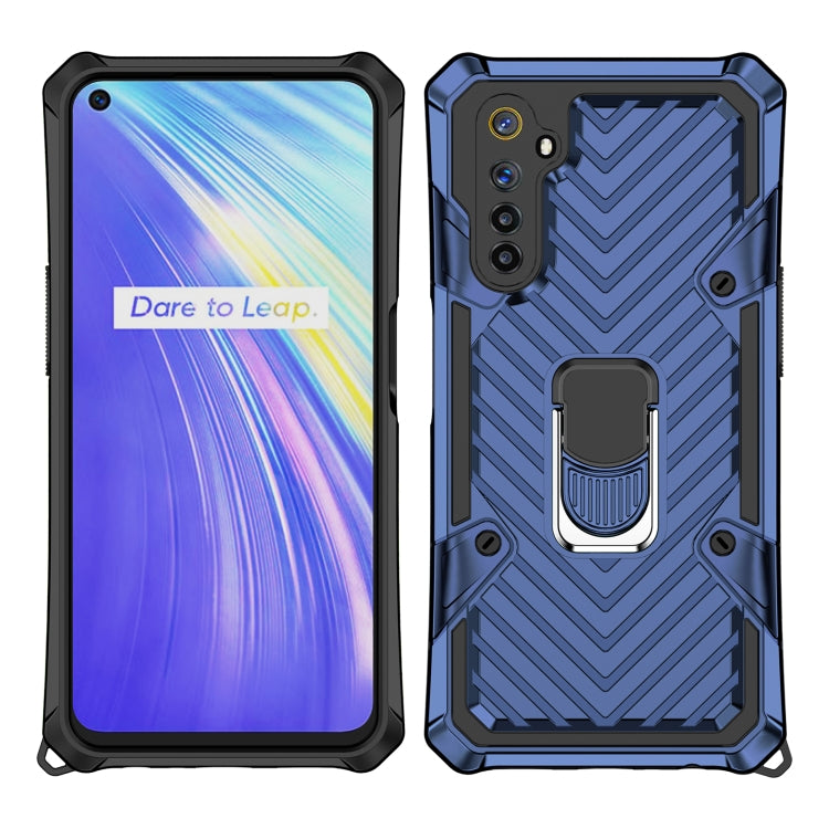 For OPPO Realme 6 Cool Armor PC + TPU Shockproof Case with 360 Degree Rotation Ring Holder