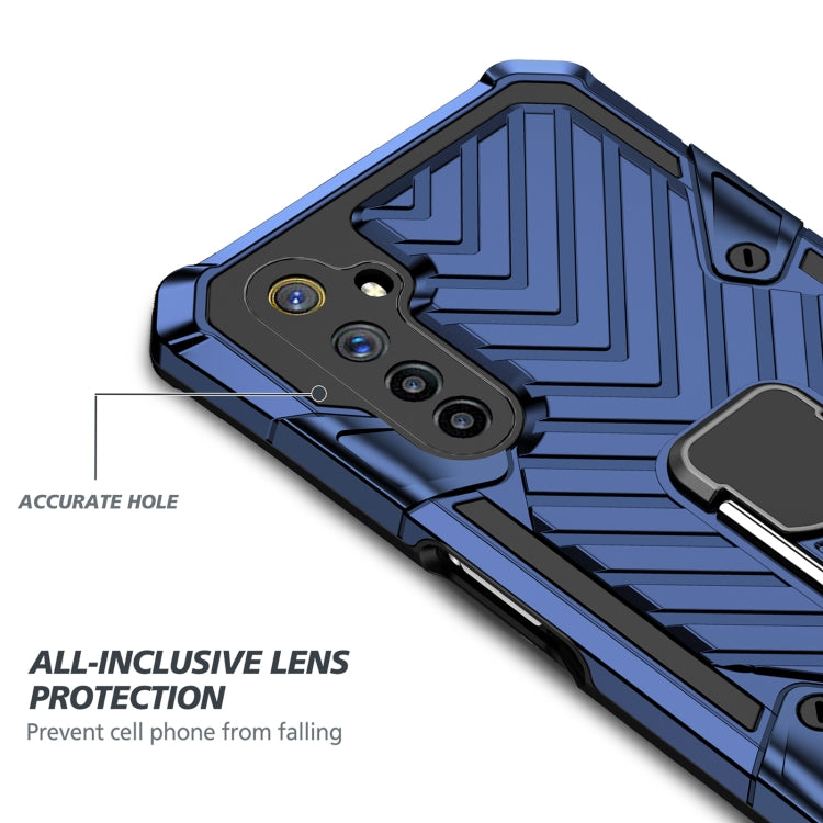 For OPPO Realme 6 Cool Armor PC + TPU Shockproof Case with 360 Degree Rotation Ring Holder