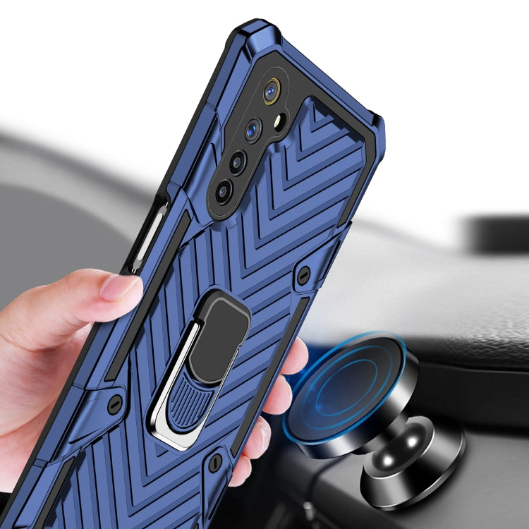For OPPO Realme 6 Cool Armor PC + TPU Shockproof Case with 360 Degree Rotation Ring Holder