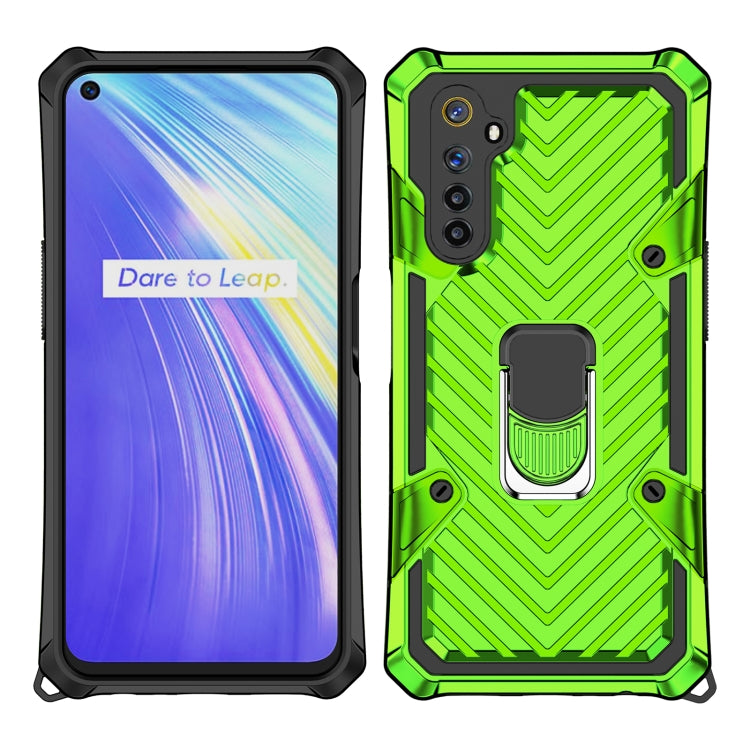 For OPPO Realme 6 Cool Armor PC + TPU Shockproof Case with 360 Degree Rotation Ring Holder