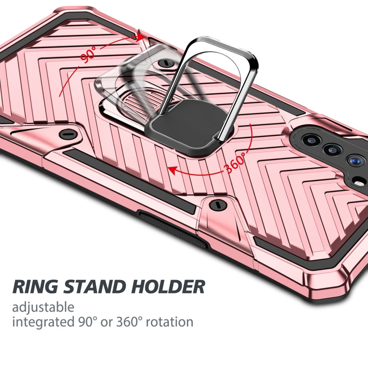 For OPPO Realme 6 Cool Armor PC + TPU Shockproof Case with 360 Degree Rotation Ring Holder